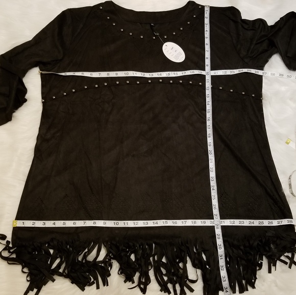 🦋L-3X STUNNING!🦋BOHO FAUX SUEDE TUNIC🦋 - Picture 8 of 8